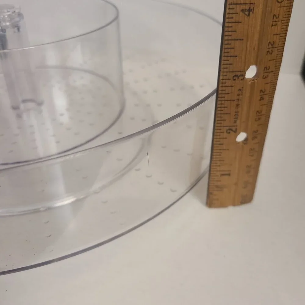 Clear Acrylic Round Spinning Make-Up Vanity Spice Organizer Lazy Susan Bullseye